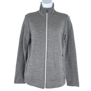 Icebreaker Merino Jacket Womens Small Gray Wool Blend Full Zip Outdoor CJ-2090